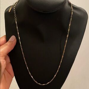 Elegant Bar Link Necklace -gold tone